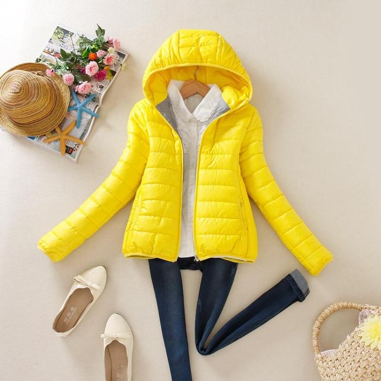 New Style Women's Cotton-Padded Jacket, Lightweight down Cotton Coat, Short Cotton Jacket for Women, Autumn and Winter Clothing, Korean Style, Slimming, Hooded Jacket for Petite Women