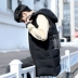 Áo vest nam mùa thu đông dài màu đen xuống áo cotton phiên bản Hàn Quốc của áo vest không tay tự may cotton in vest - Áo vest cotton các loại áo ba lỗ nam Áo vest cotton