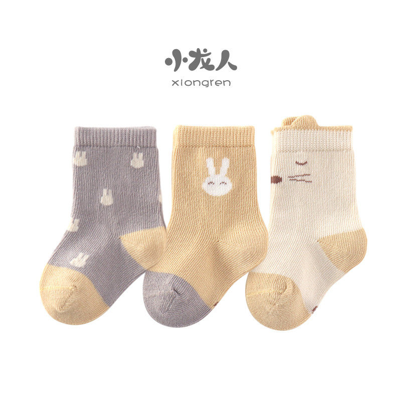Baby Spring Autumn Season Thin with no bones sewn pine mouth No Feet Socks Infant Pure Cotton Cute Super Cute Mid-Cylinder Socks