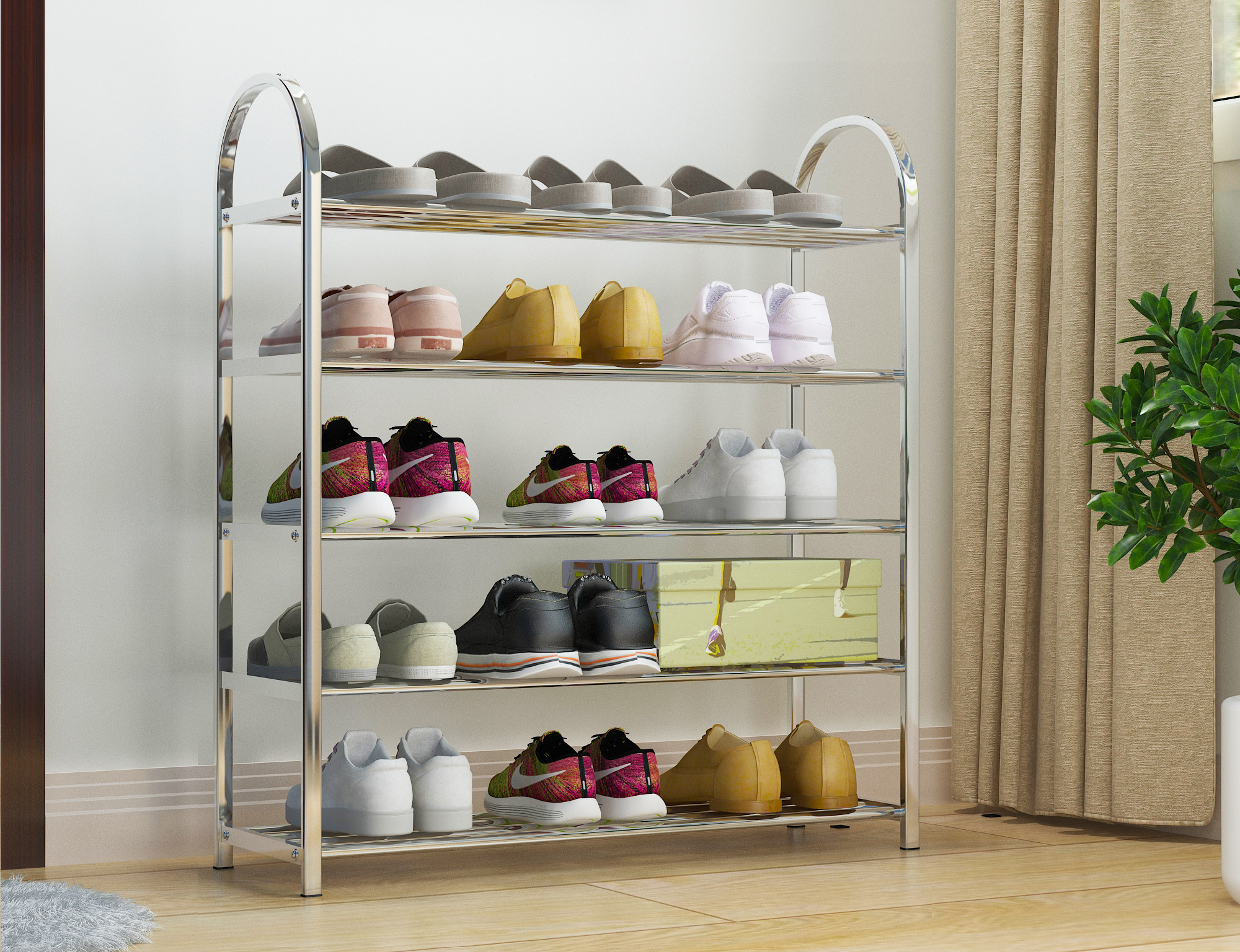 Stainless Steel Shoe Rack Shoes Cabinet Multilayer Simple Home Shoe Rack Dormitory containing economical shoe rack special price minimalist