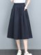 Thin pure cotton skirt 2025 new elastic high-waisted A-line skirt umbrella skirt mid-length mother's summer dress large swing skirt