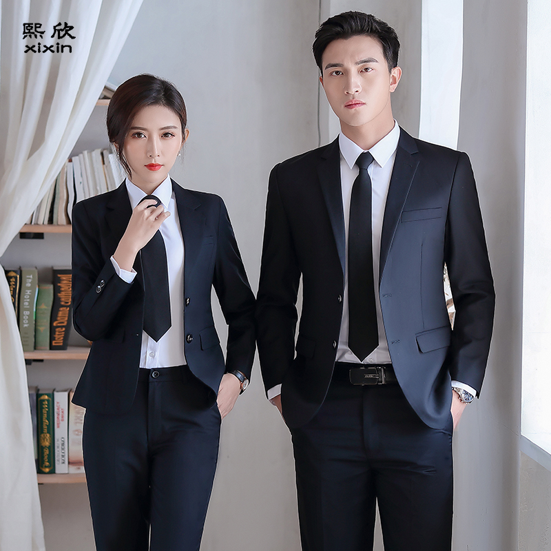 Suit suit suit men's professional suit business dress three-piece men's and women's same coat work clothes interview tooling
