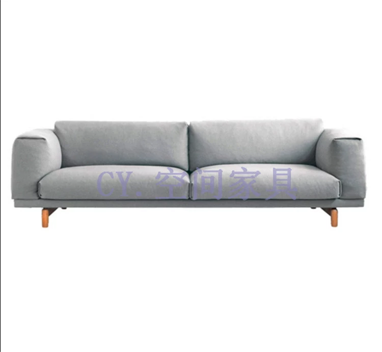 Thiết kế nội thất sofa gỗ rắn Bắc Âu cổ điển kinh doanh bình thường ghế sofa giường