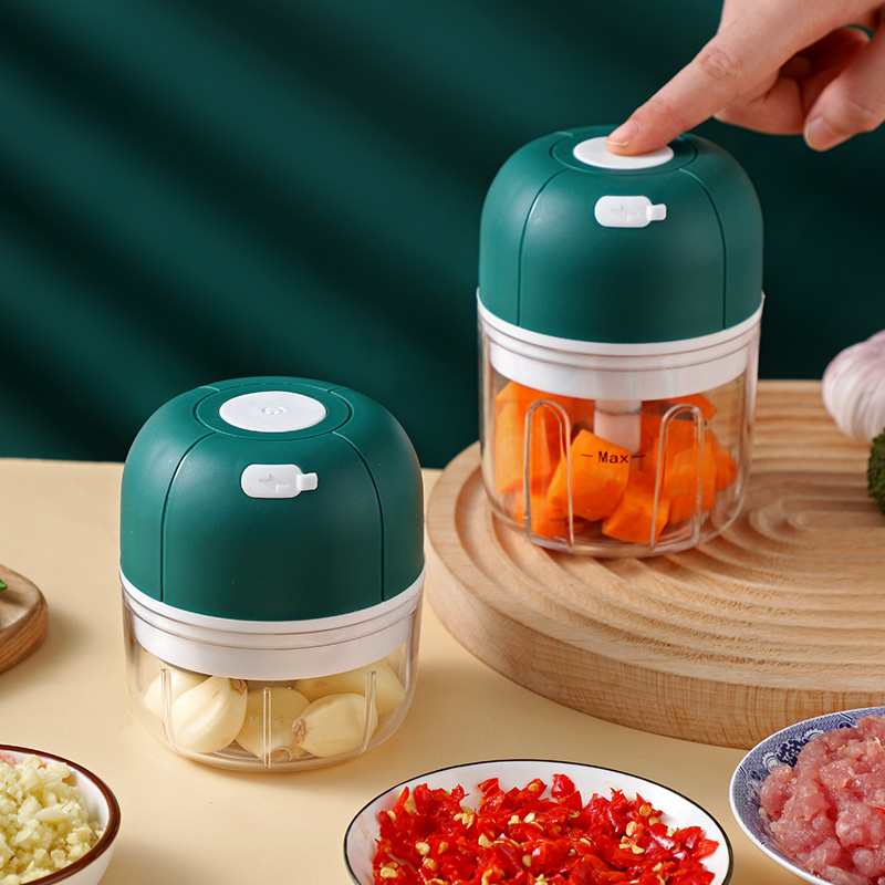 Home Small Electric Power Pressure Garlic Press Stainless Steel Blade Kitchen Garlic Mash Garlic Mashed Garlic Mashed Garlic Hibiscus Machine God