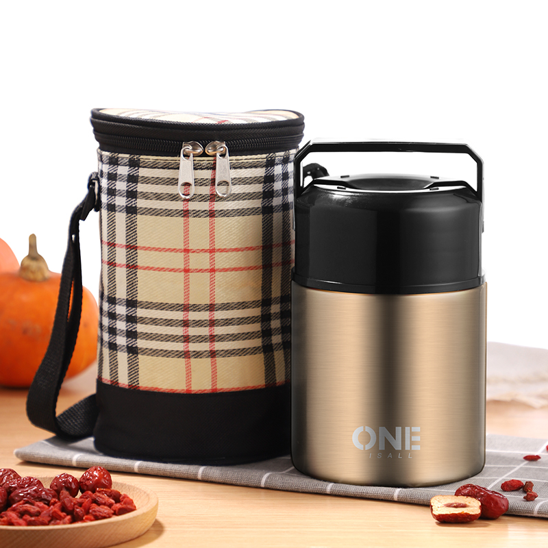 Portable insulation barrel small to work family 1 person with soup pot Small braised pot Mini Porridge Cup Lunch large capacity