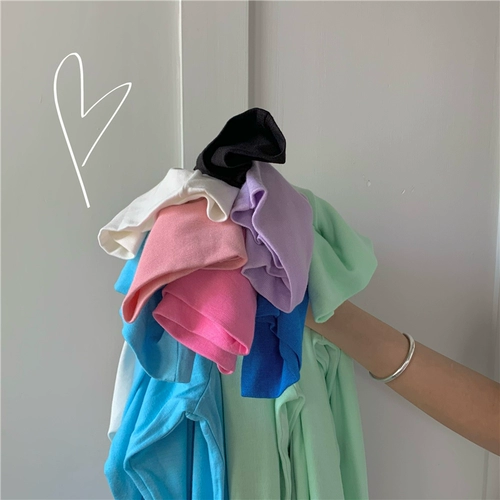 Летний многоцветный цветной приятный телу лонгслив, коллекция 2021, высокий воротник, облегающий крой