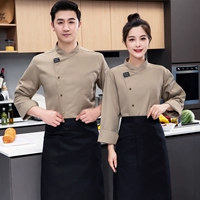 Коричневые длинные рукава (топ + фартук)