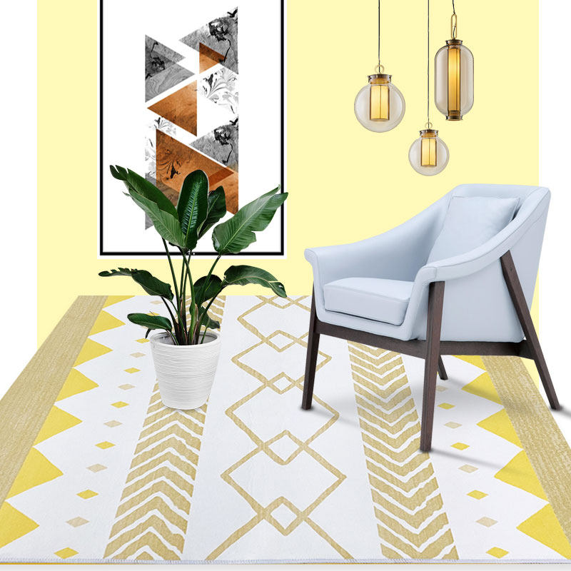 Light Extravagant Living Room Carpet Brief Modern Tea Blanket Nordic Bedroom Bedside Home Ground Mat Golden Full Laid Customizable