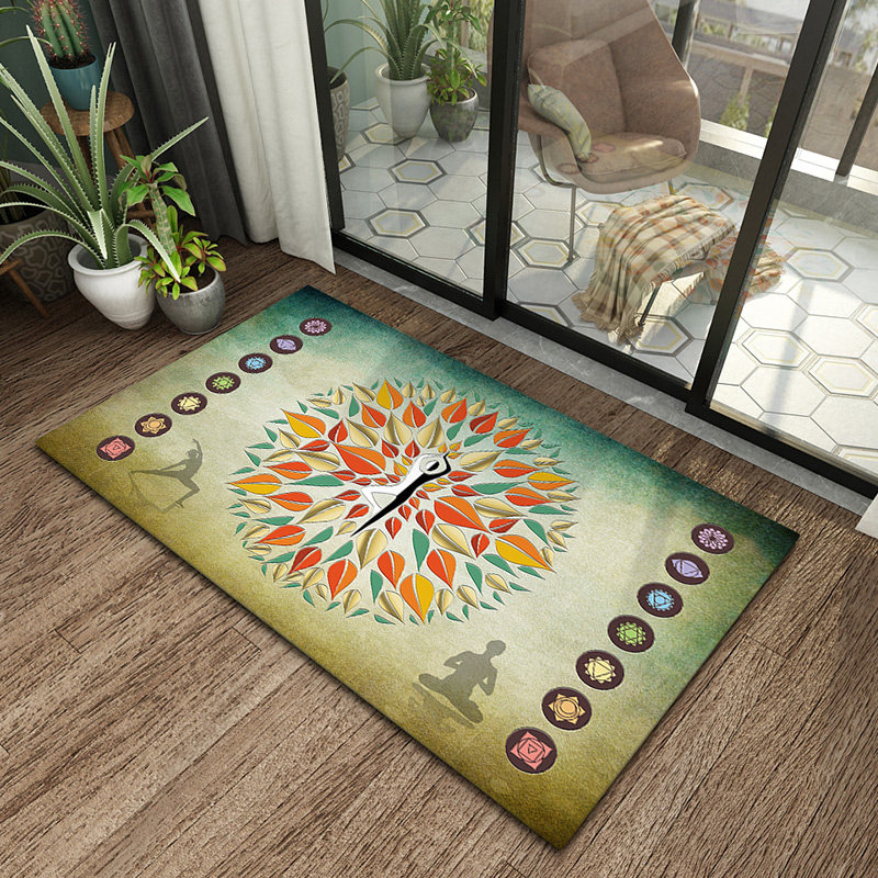 Jiaribao widened yoga mat lengthened padded printed carpet beginner tasteless non-slip exercise fitness square mat