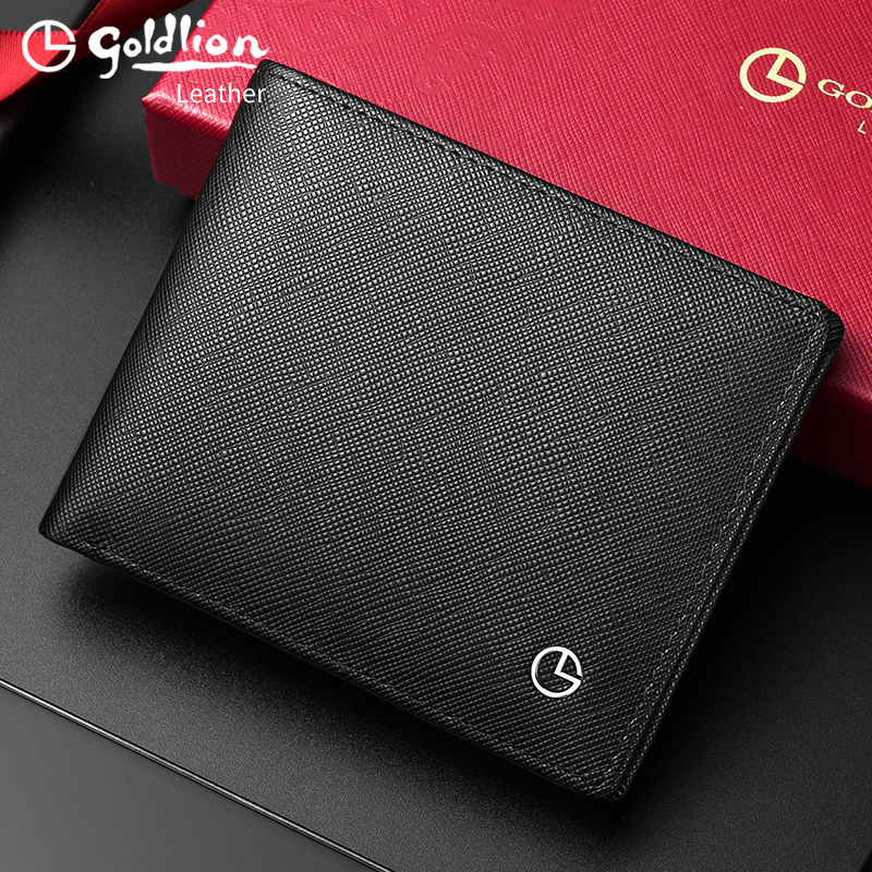 Kinley for men's genuine leather short clip thin and simple business fashion money clip 2022 new leather clip wave