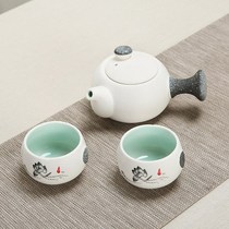Ceramic Kung Fu Travel Bag Tea Tea Set Small Tea Cup Tray Teapot Teapot Open Gig event Gift Products Customize Logo