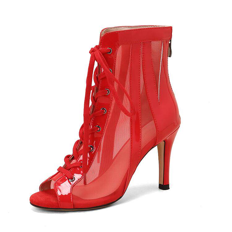 Летние короткие сапоги, ботинки, танцующие туфли на высоком каблуке, босоножки, большой размер Li Xiuxiu 