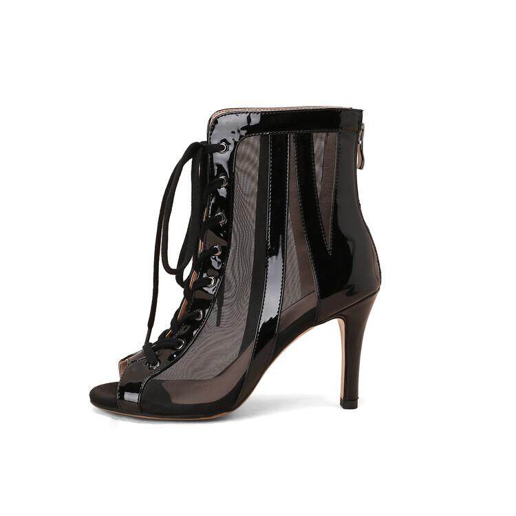 Летние короткие сапоги, ботинки, танцующие туфли на высоком каблуке, босоножки, большой размер Li Xiuxiu 