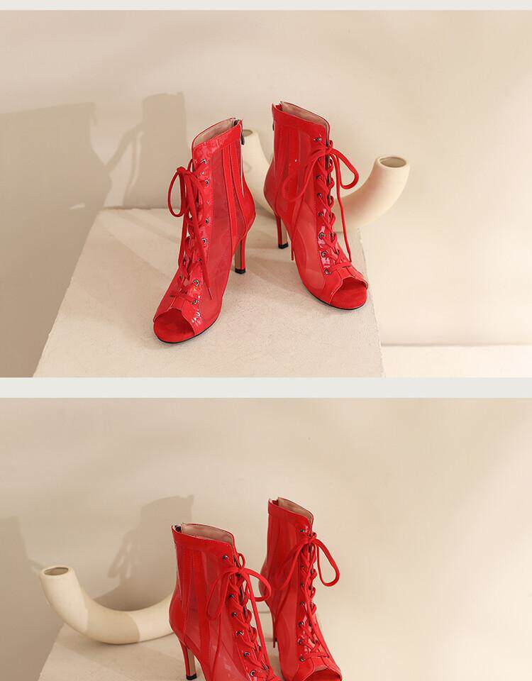 Летние короткие сапоги, ботинки, танцующие туфли на высоком каблуке, босоножки, большой размер Li Xiuxiu 