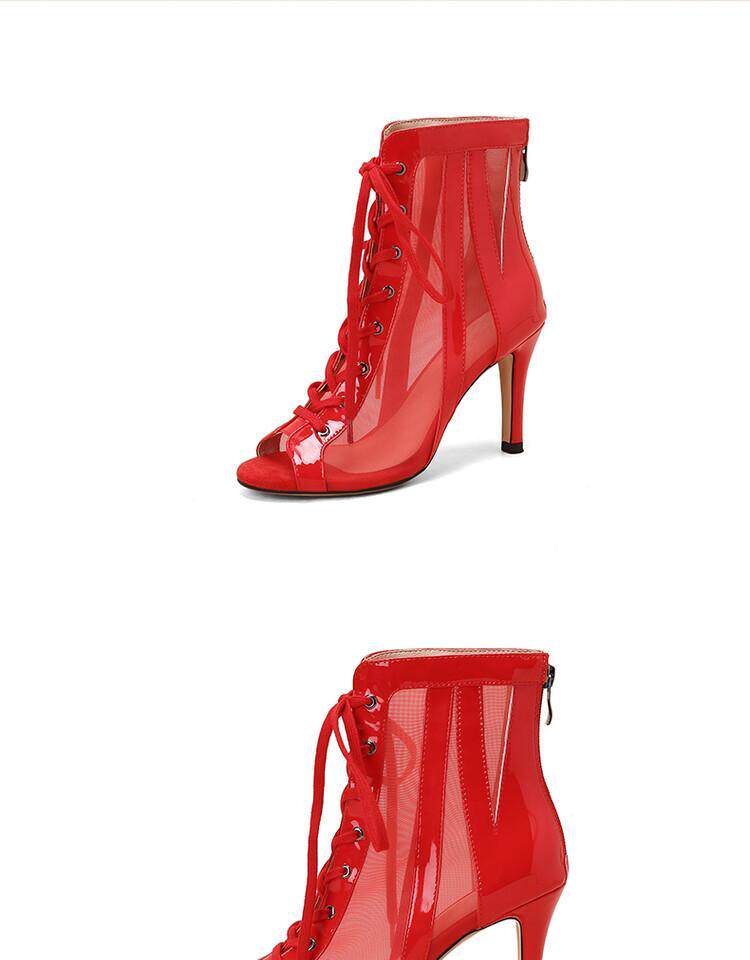 Летние короткие сапоги, ботинки, танцующие туфли на высоком каблуке, босоножки, большой размер Li Xiuxiu 