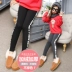 Cô gái mùa thu đông cộng với nhung dày chữ legging đen 2018 mới to con gái mùa đông quần bé gái chân quần