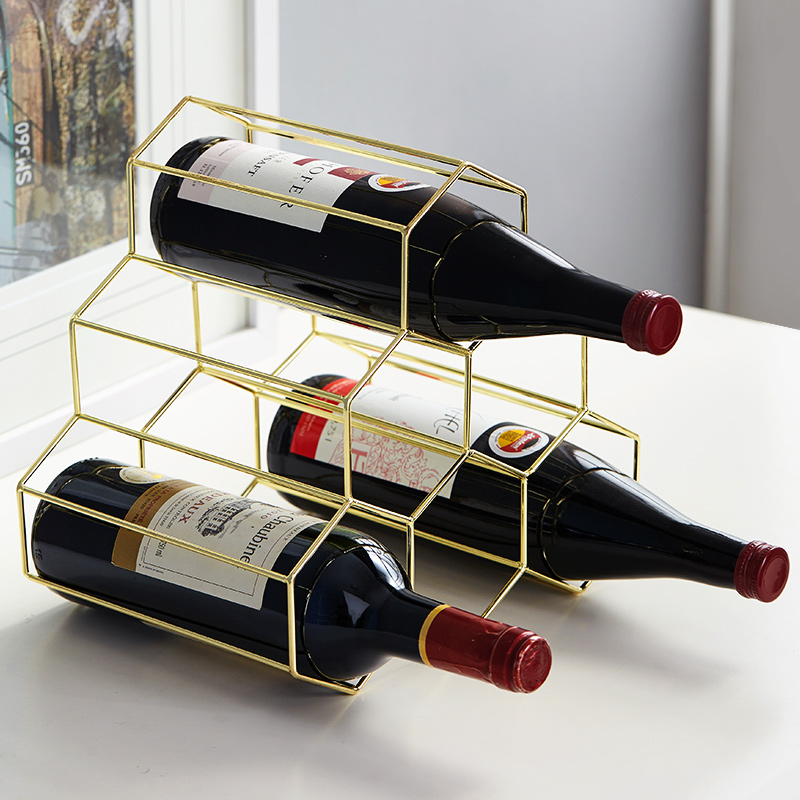 Nordic Creative Metal Red Wine Rack Home Swing Wine Cabinet Wine Rack Wine Rack Wine Rack Shelf Display Shelf