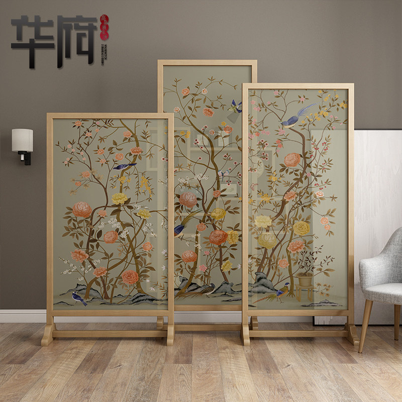 Nordic Screen Partition Living Room Bedroom Cloth Art Genguan Brief Modern Solid Wood Mobile Shelter Home Screen