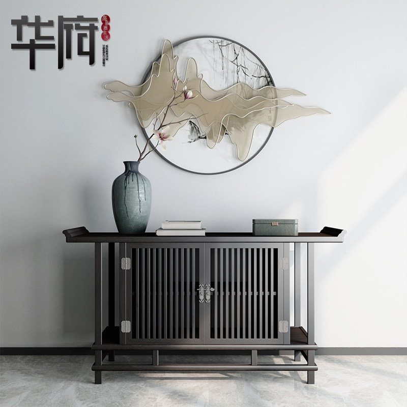 Entrance table new Chinese style entryway table solid wood partition cabinet modern minimalist case entry screen cabinet table against the wall
