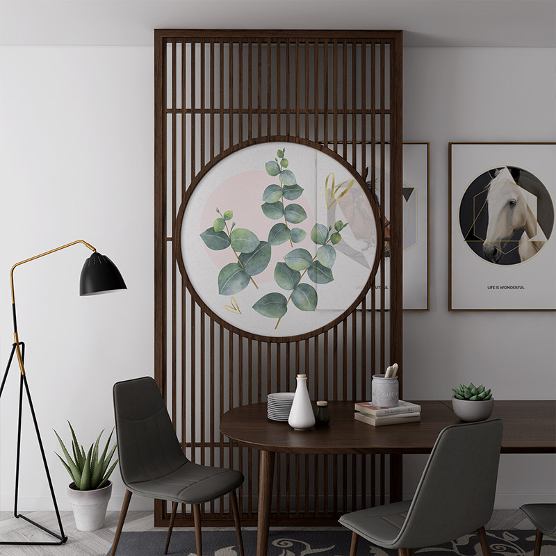 Nordic Screen Partition Living Room Bedroom Cloth Art Xuanguan Shelter Home Small Household Type Seat Screen Solid Wood Mobile Office