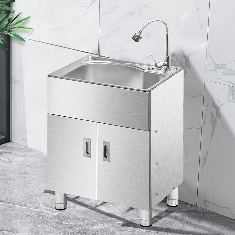 Soying kitchen stainless steel washing basin with bracket sink balcony cabinet washing cabinet washing cabinet sink cabinet one