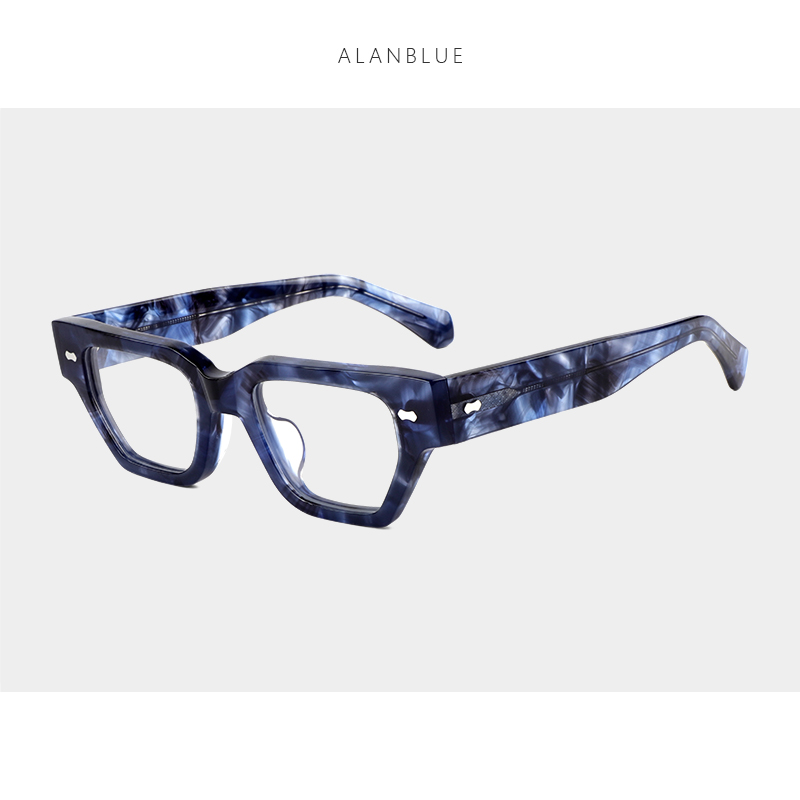 High texture designer Box Glasses Blue hawksbill Turtle Hand Plank glasses Antique Thick Frame for men and women-Taobao