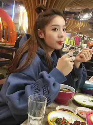 Plus velvet women 2021 new spring and autumn thin hooded Korean loose bf lazy wind oversize coat