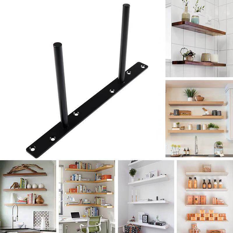 Furniture Hardware hidden layer plate double T black stealth dark mount partition bracket single layer partition bracket hardware