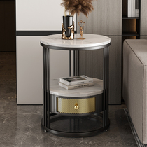 Sofa side cabinet side cabinet small round table bedside table balcony table small tea table light luxury corner several slate side table