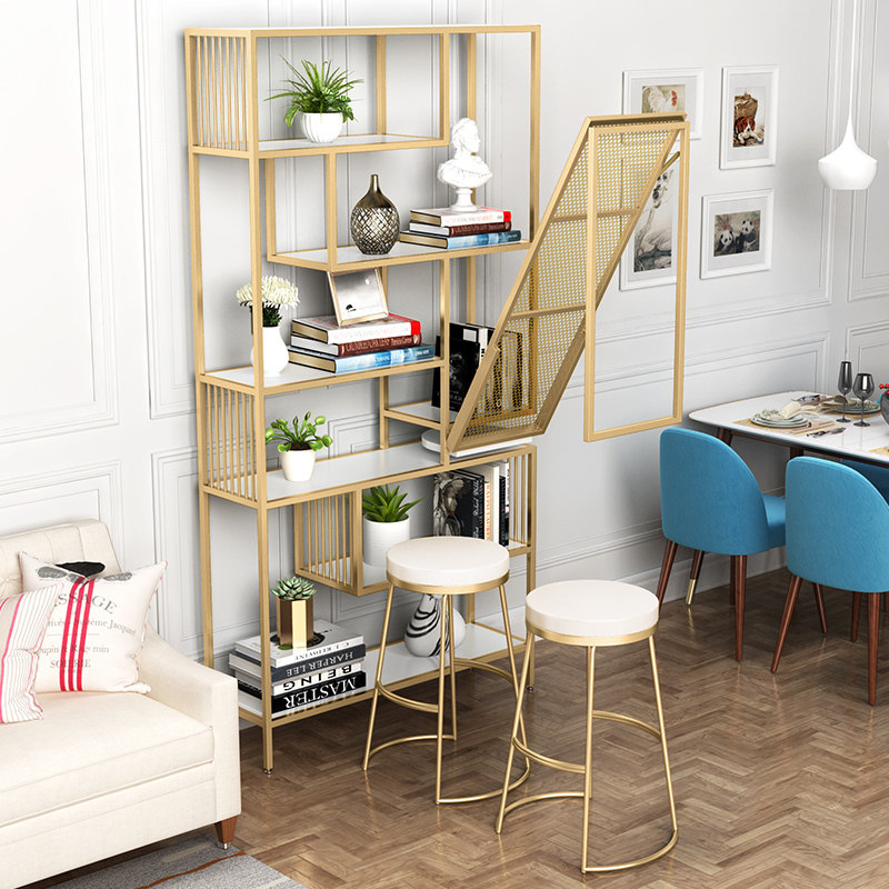 Rotatable folding desk bookshelf combined with small family type creative home bedroom bookcase Provincial space light extravaganza