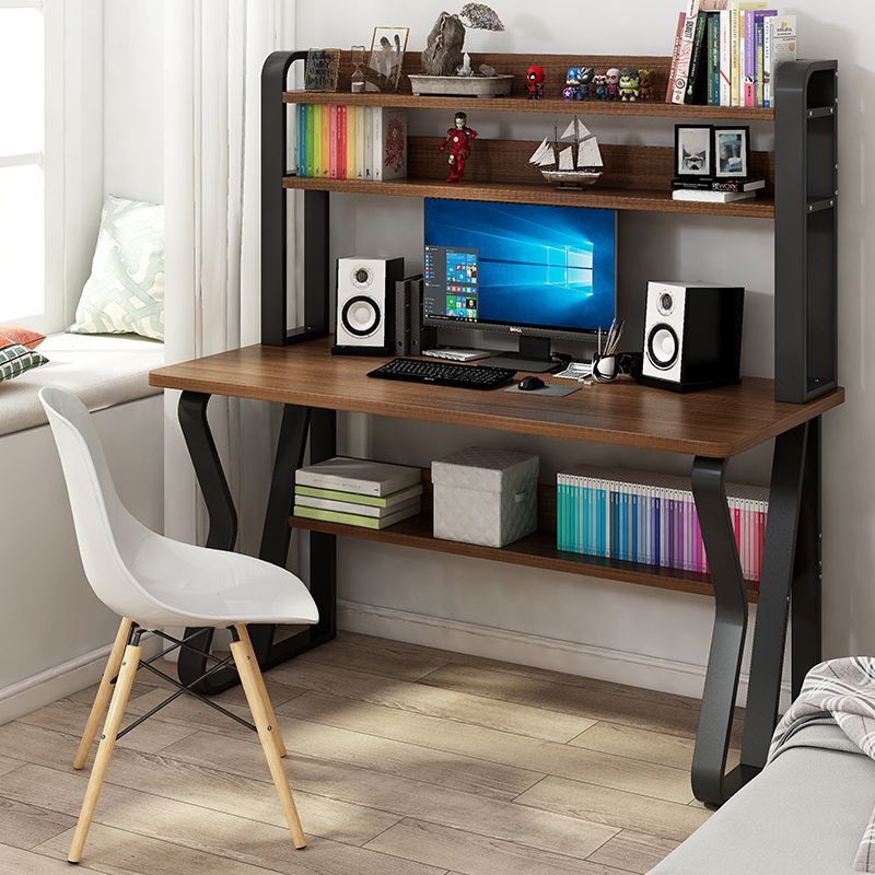 Computer Desktop Desk Home Desk Bookshelf Combination Brief Student Study Desk Summary Bedroom Office Book Table