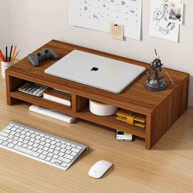 ວົງເລັບຈໍມໍນິເຕີສູງຂອງຄອມພີວເຕີ້ mini desktop ຮອງຮັບ rack desktop storage rack desk storage rack
