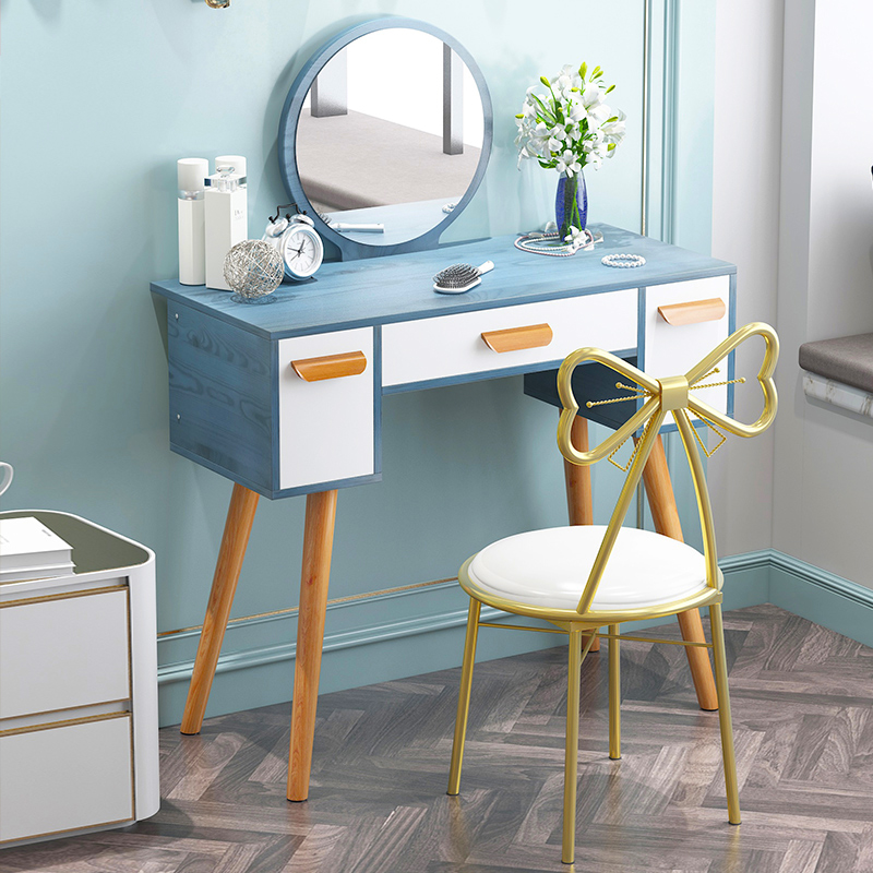 Nordic bedroom small apartment dressing table storage cabinet integrated net red dressing table modern simple ins style dressing table