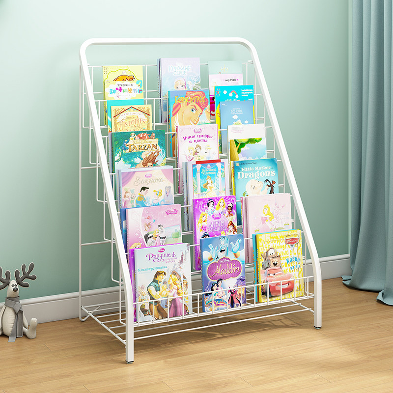 Children's bookshelf shelves Painted Benshelves Home Simple Bookcase Multilayer Containing Shelf Integrated Iron Art Shelf