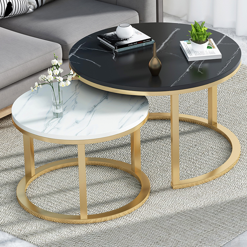 Tea table minimalist modern Nordic side Several Living room Creative Home Small family Type Light Extravagant Iron Art Combined Net Red small round table