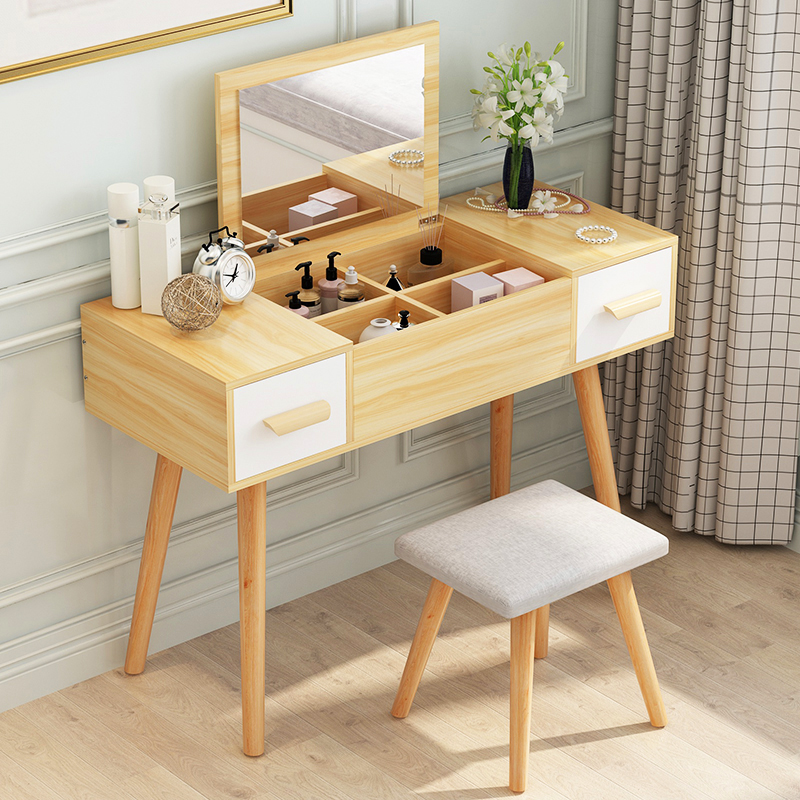 Nordic dressing table bedroom small apartment net red flip dressing table modern minimalist storage cabinet simple makeup table