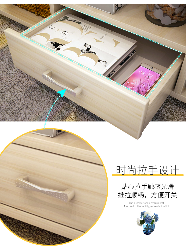 Tối giản hiện đại phía phòng khách bàn cà phê một vài đơn giản lưu trữ đồ đạc bàn cà phê bàn ​​cà phê nhỏ đôi bàn gỗ và một căn hộ nhỏ - Bàn trà ban ghe dep
