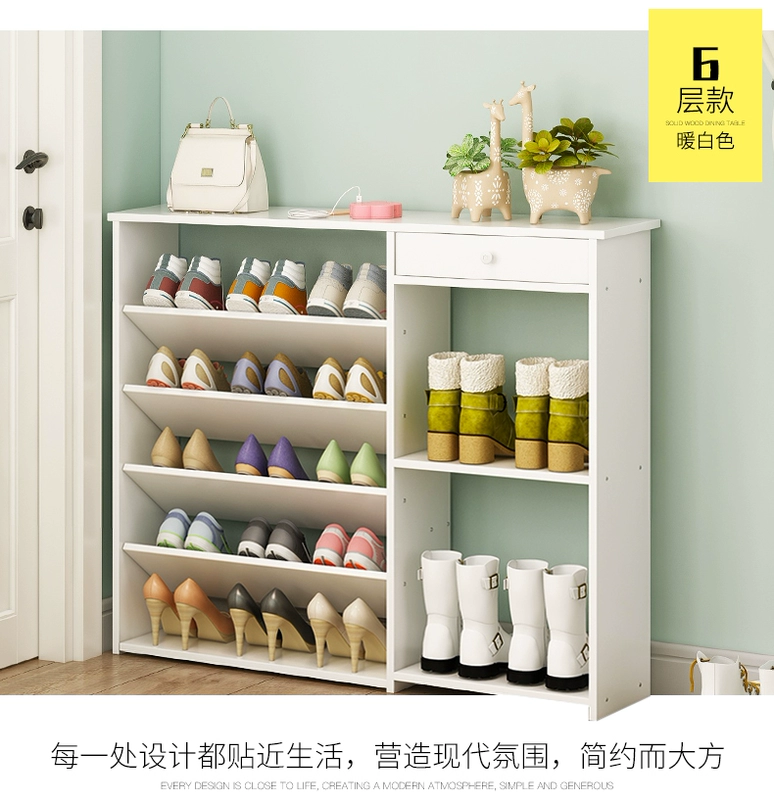 Giá để giày nhiều lớp đơn giản hộ gia đình người giày công suất lớn kinh tế không gian tỉnh cửa nhỏ kệ giày - Kệ