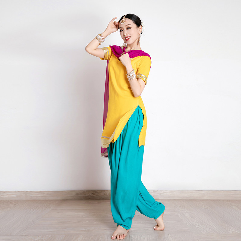 Indian Bharat Odyssey dance practice clothes cotton silk shirt pants yarn scarf yoga clothes daily women's new style