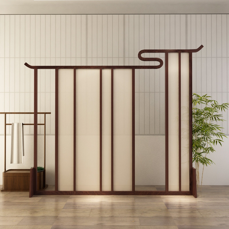 Neo-classical solid wood Zen screen partition entrance seat screen fashion living room restaurant hotel semi-transparent Chinese screen