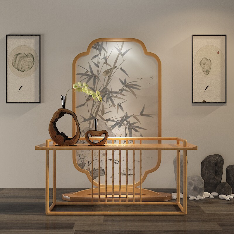 Chinese vintage solid wood screen partition living room hotel dining hall Xuanguan Alien screen mobile yarn screen semi-overdraft yarn