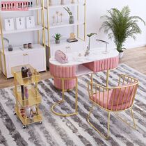Nordic Net Red Marble Mechia Shop Furnishing Table And Chairs Suit Single Double Medecian Table Synod Table Brief Modern