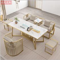 Light and luxurious tea table chair combined marble utiliturian tea table tea table Set of simple and modern office tea table