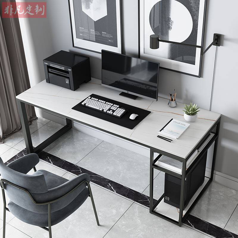 Nordic Rockboard Computer Desktop Desk Desk Integrated Table Modern Minima Home Bedroom Marble Desk Table