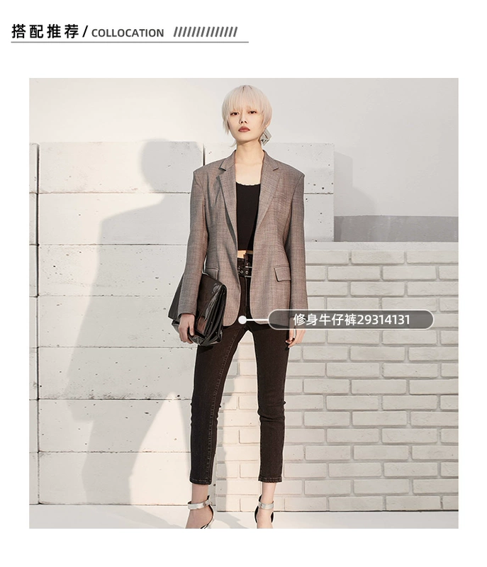 LOFTSHINE Luo Xuan Chao thương hiệu mùa thu nữ chính hãng đơn giản phù hợp với màu sắc rắn phù hợp với áo khoác 29304107 - Business Suit