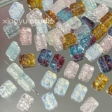 【花牌】清冷感新中式复古长方玻璃琉璃散珠diy手工串珠项链手链