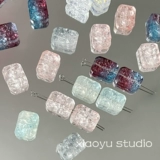 【花牌】清冷感新中式复古长方玻璃琉璃散珠diy手工串珠项链手链