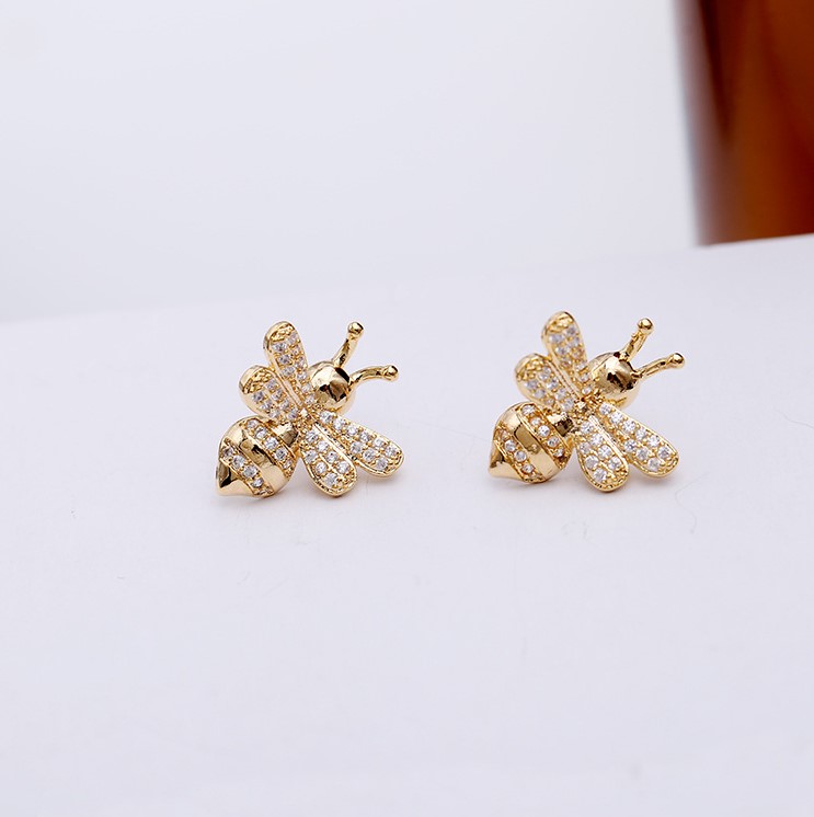 Bees & Earringsrecommend    Same   925 silver needle   dinosaur   snake   crocodile   honeybee   eye   Earrings   Ear Studs   Ear clip
