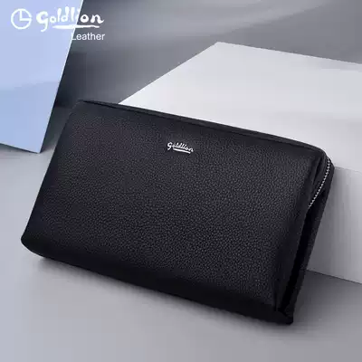 Jinlili hand bag business cowhide large capacity anti-theft code lock zipper men's handbag leather men's bag