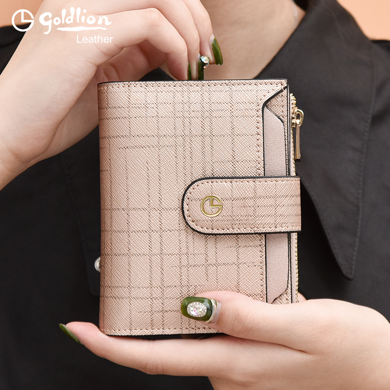 Goldlion Women's Short Wallet Genuine Leather Ladies' Card Holder 2026 New Fashion Wallet 70% off Card Slots Small Coin Purse Goldlion Women's Short Wallet Genuine Leather Ladies' Card Holder 2026 New Fashion Wallet 70% off Card Slots Small Coin Purse
